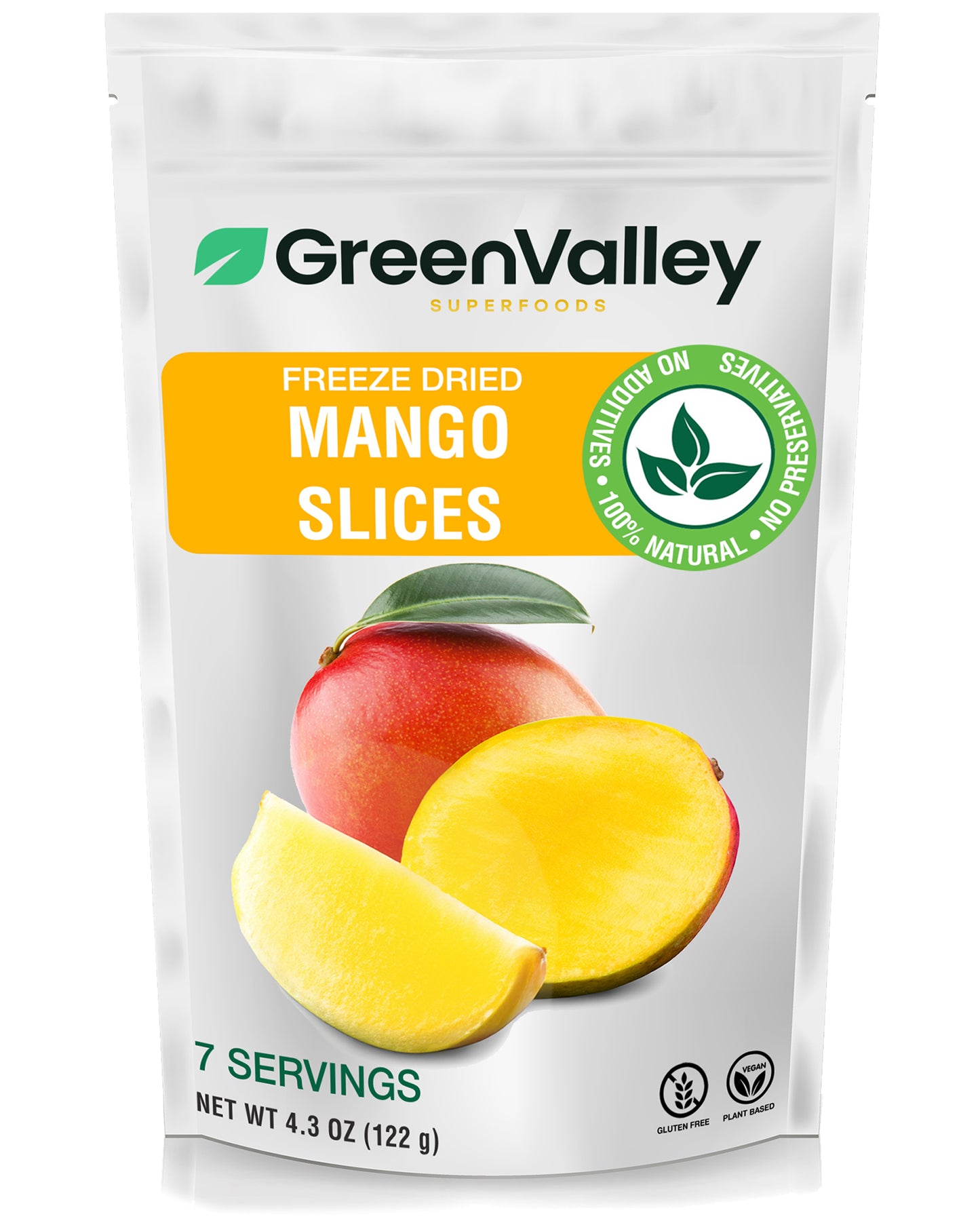 Freeze Dried Mango Slices - Crunchy 100% Natural Fruit - 4.3 oz.