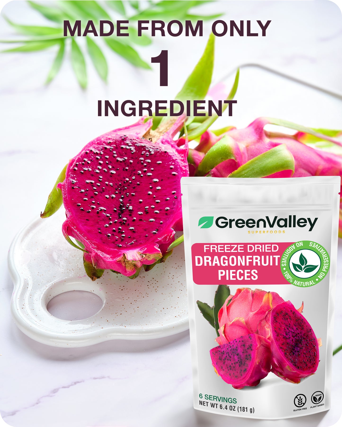
                  
                    Freeze Dried Dragon Fruit – Large Crunchy Pieces – 100% Natural Fruit – 6 oz.
                  
                
